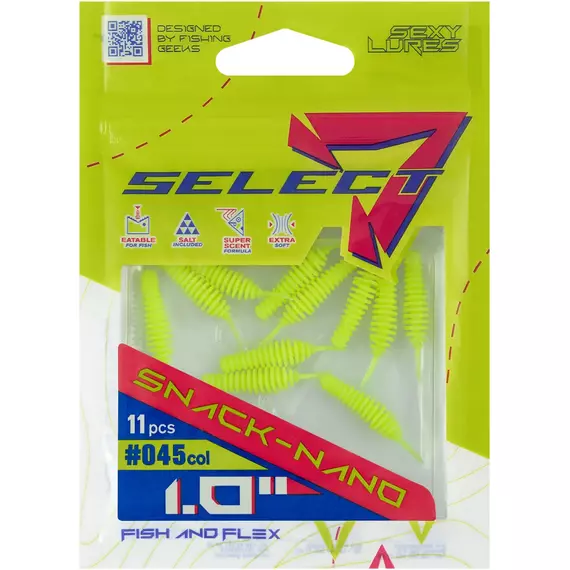 Силікон Select Snack Nano 1" #045 (11шт/уп), Довжина силікону: 1" (2.54 см), Колір силікону: 45, фото , изображение 2